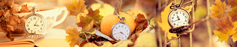 Скинали - часы, осень, листья