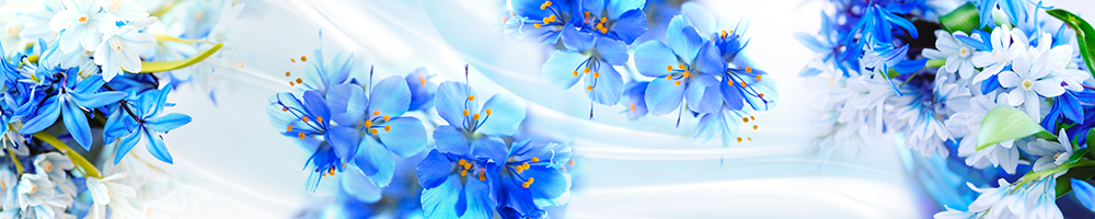 Скинали синие цветы
